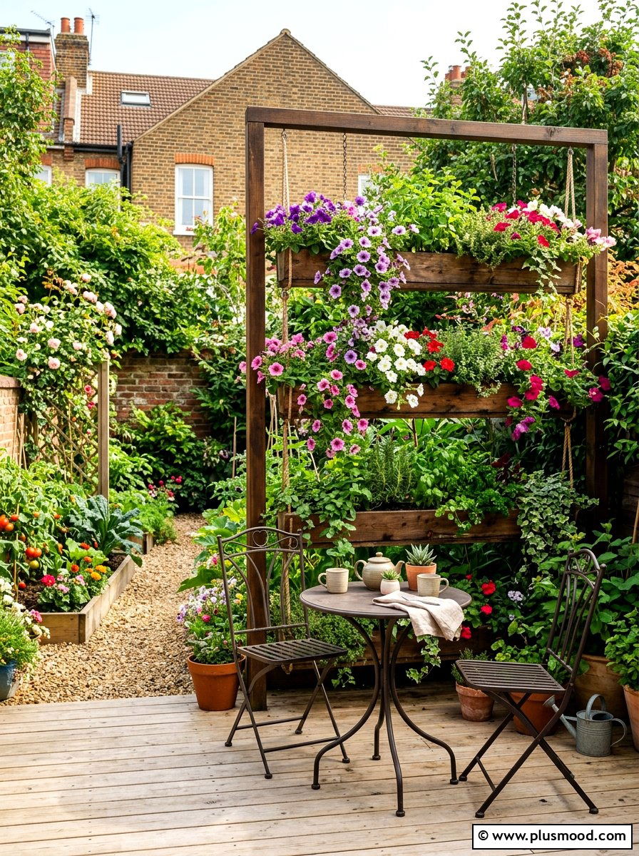 Hanging Planter Privacy Wall - 25 small backyard ideas with privacy screen