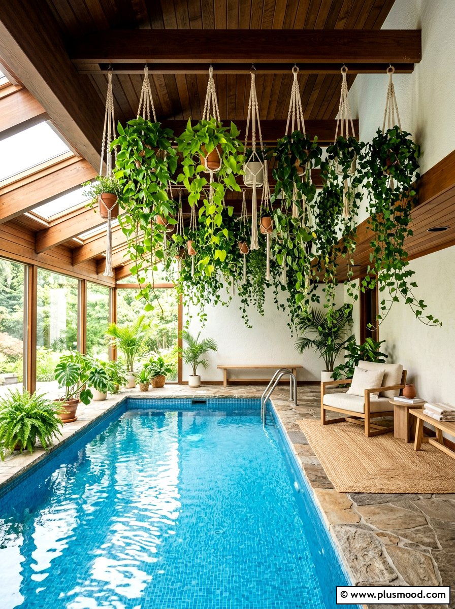 Hanging Plants Indoor Pool - 25 pool landscaping ideas for indoor pools