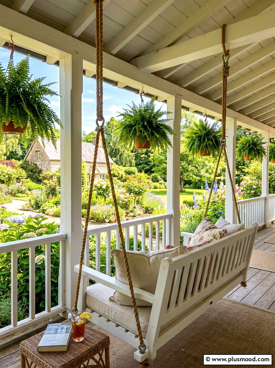 Hanging Porch Bench - 25 summer garden bench ideas