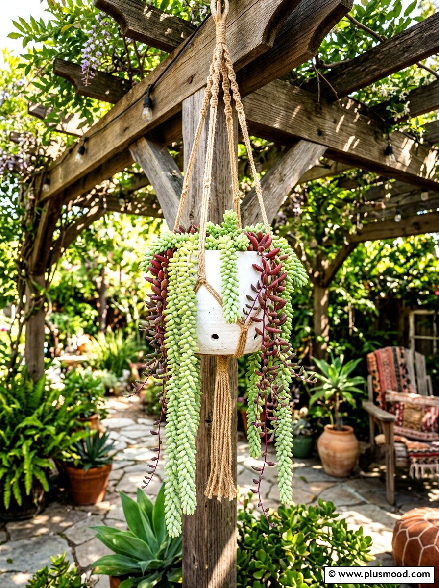 Hanging Succulent Planter - 25 summer succulent planter ideas