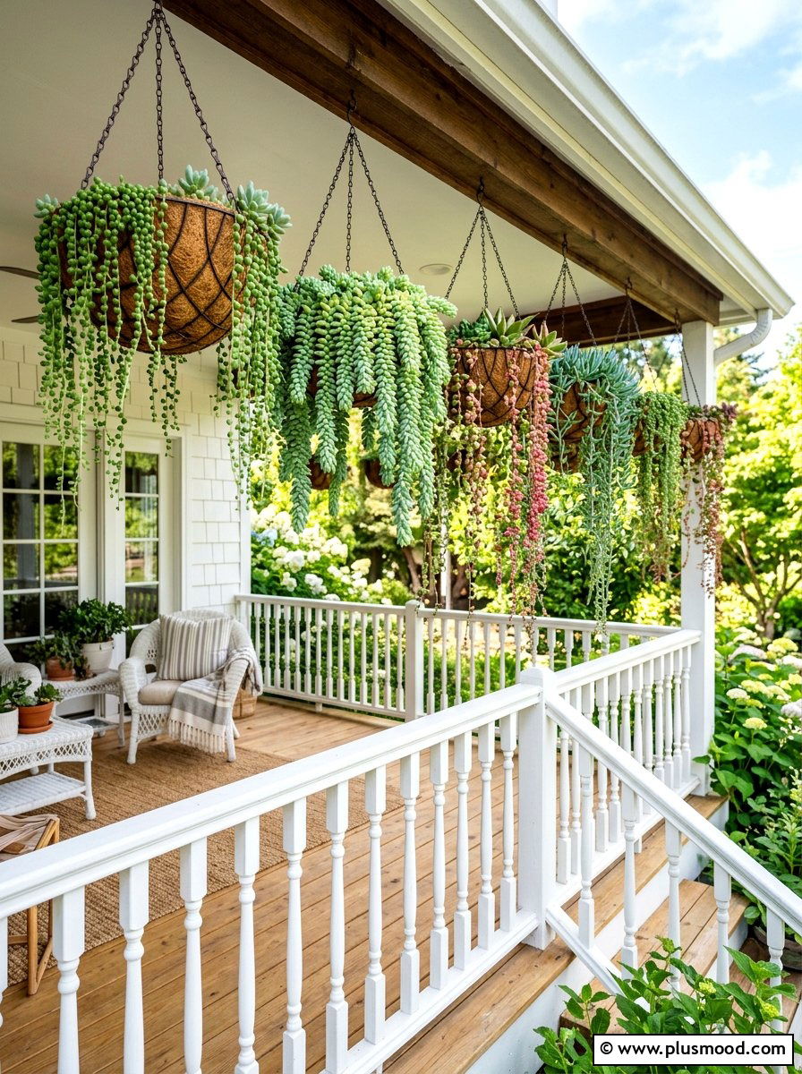 Hanging Succulent Plants For Porch - 25 small backyard ideas with succulent garden