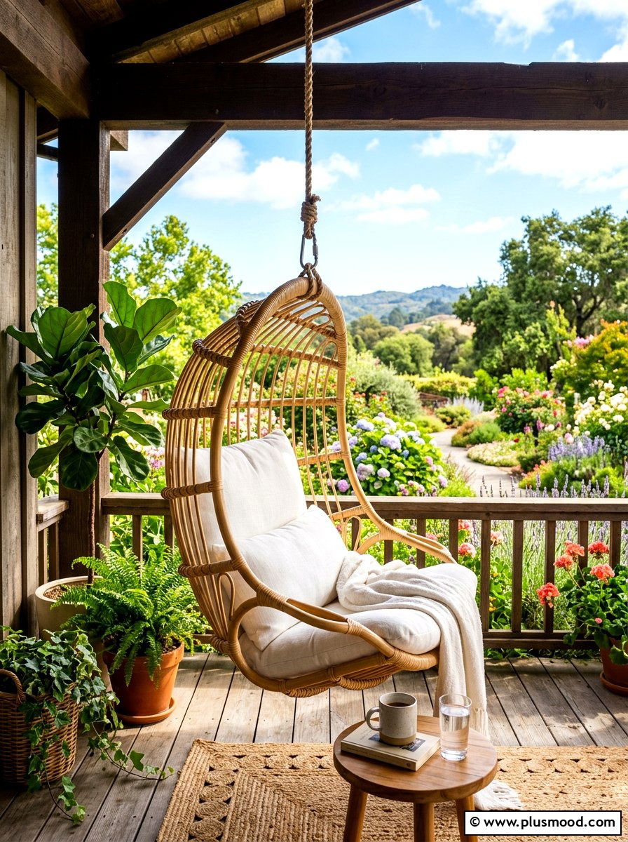 Hanging Swing Chair - 25 simple summer patio ideas