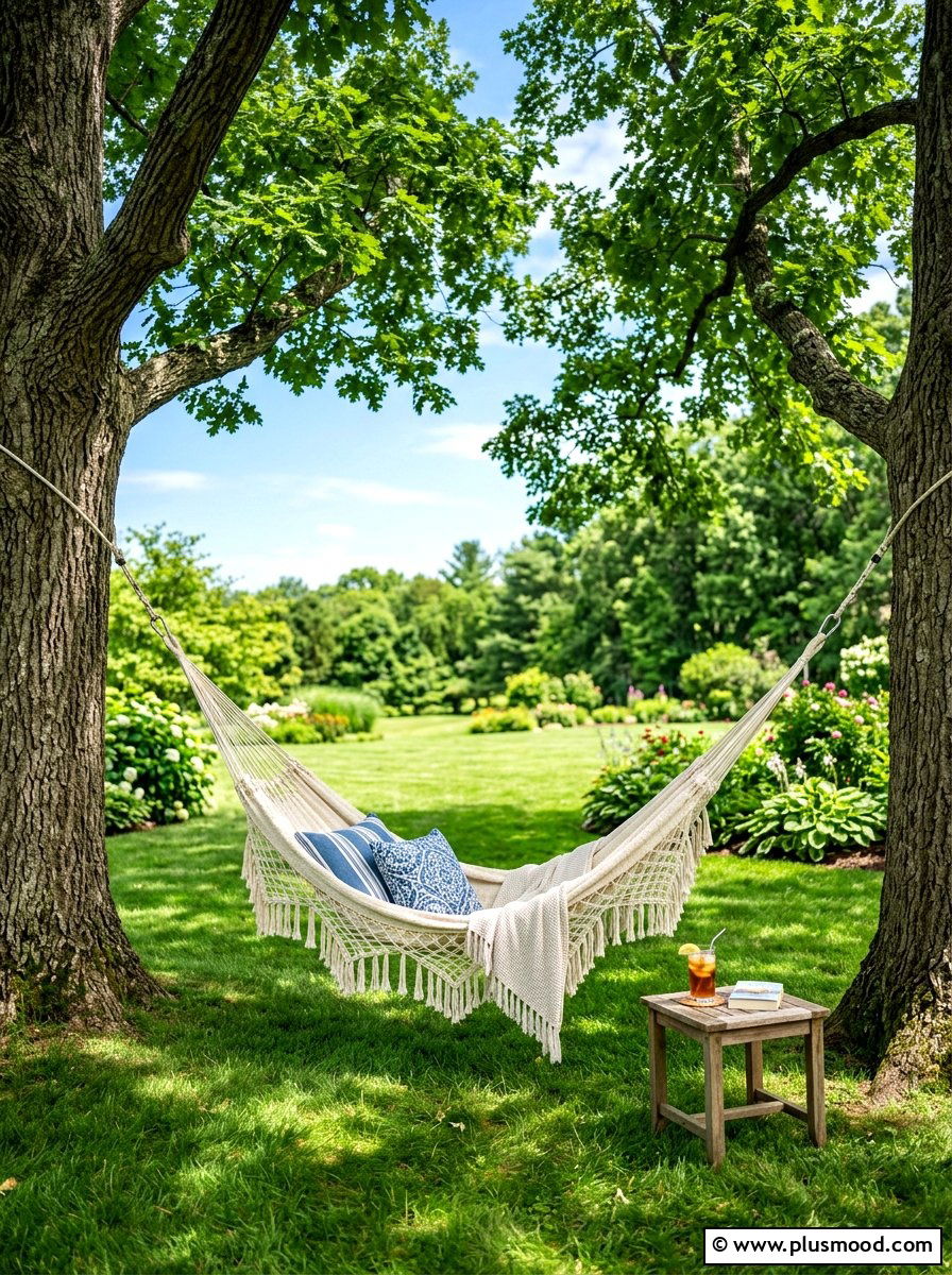 Hanging Tree Hammock - 25 summer backyard reading nook ideas