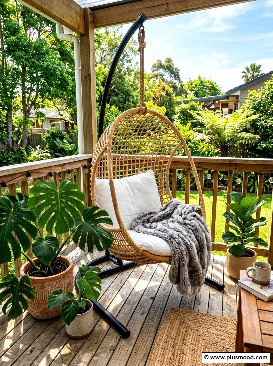 Hanging Wicker Egg Chair - 25 summer patio ideas with wicker furniture