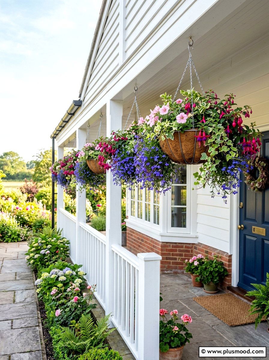Hanging basket display - 25 summer garden ideas for small spaces