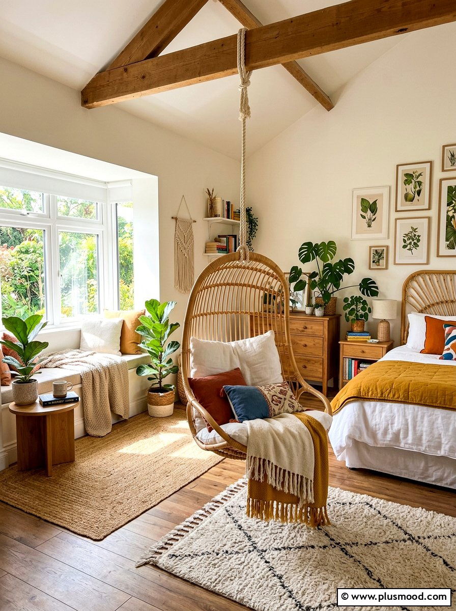 Hanging chair bedroom - 25 summer teen bedroom ideas