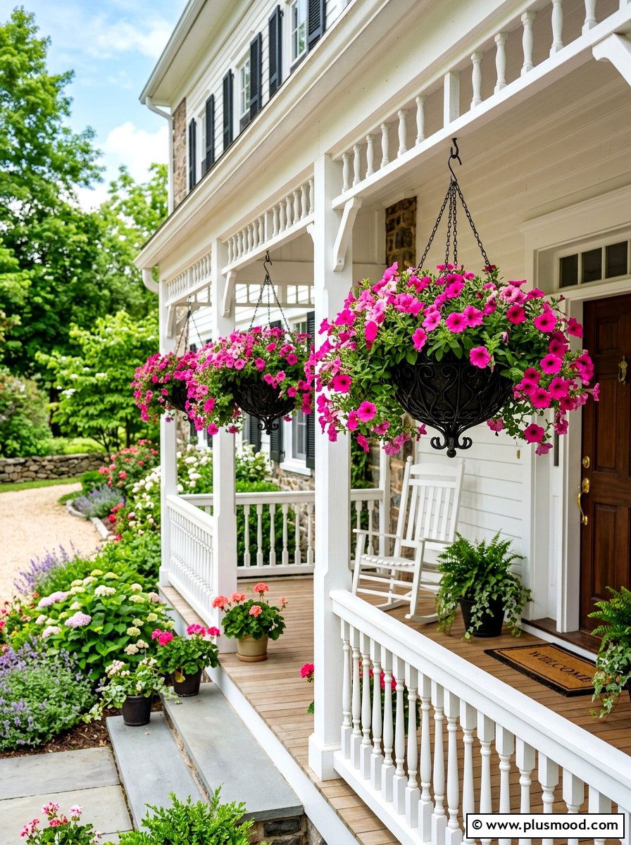 Hanging flower baskets - 25 summer garden decor ideas