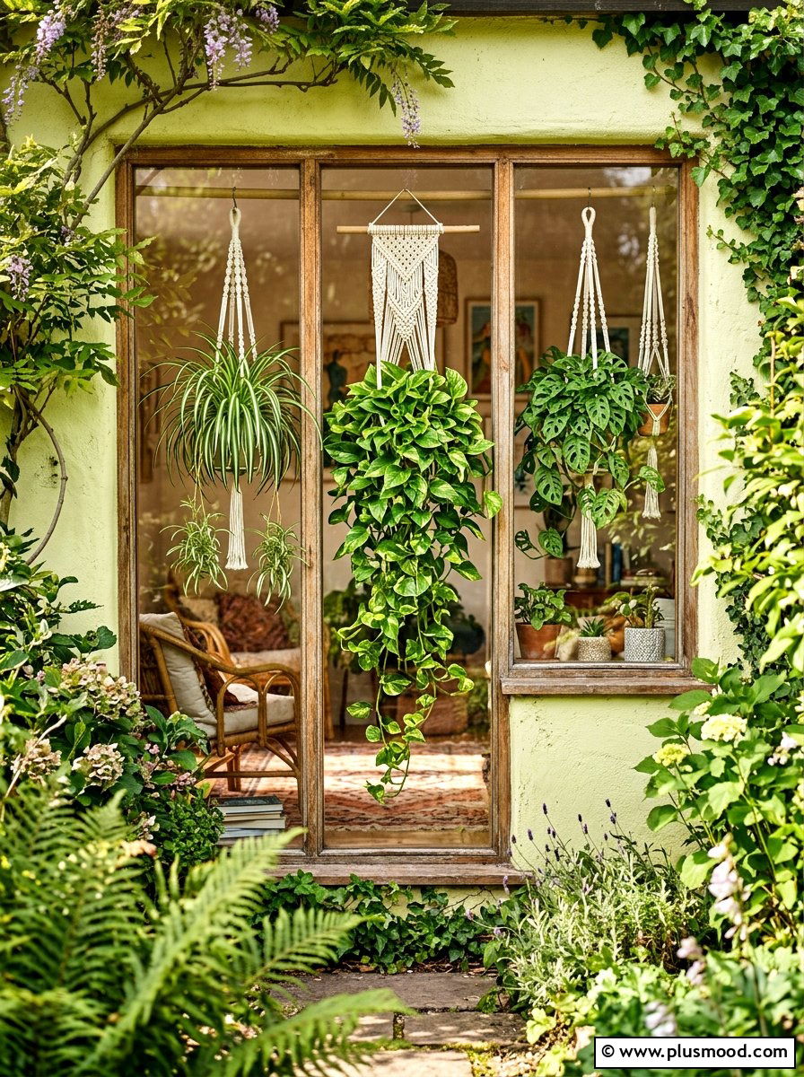 Hanging plant window - 25 summer window decor ideas for living room