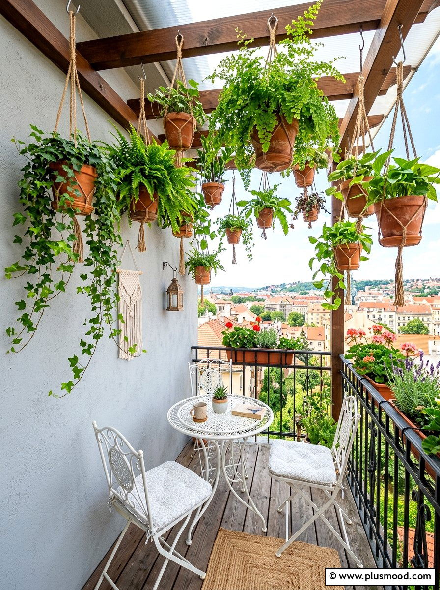 Hanging plants - 25 summer balcony decor ideas