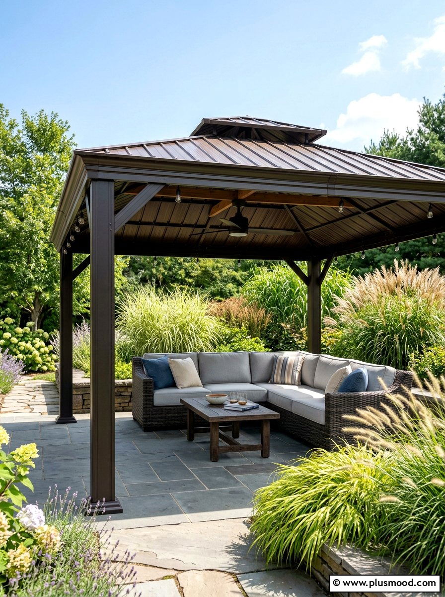Hardtop gazebo patio - 25 small backyard ideas with gazebo
