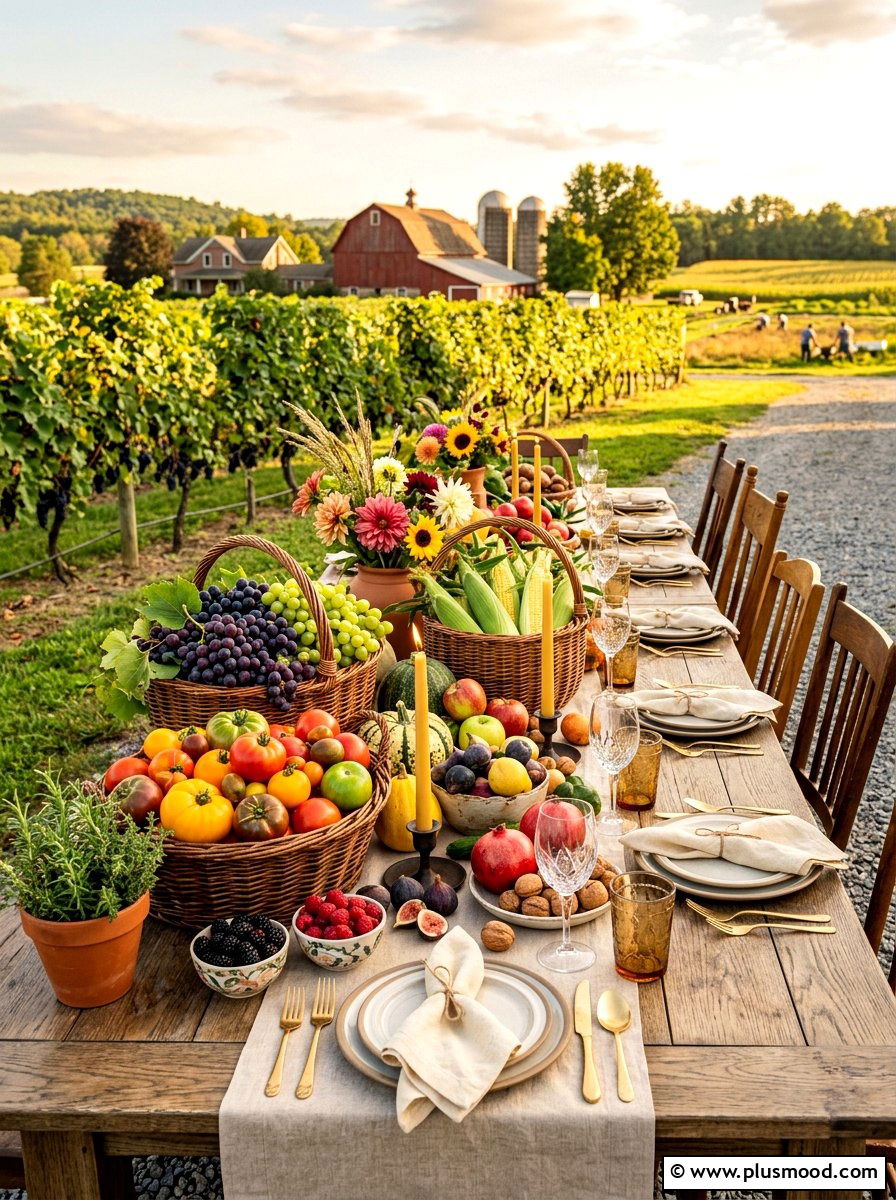 Harvest Table Scape - 25 late summer outdoor dining ideas