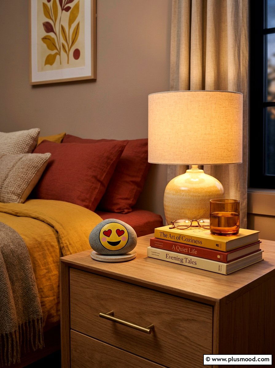 Heart Eye Emoji Rock - 25 painted rock ideas with emoji faces