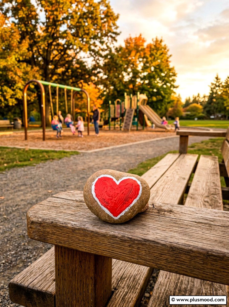 Heart Painted Rock - 25 painted rock ideas for hiding in nature