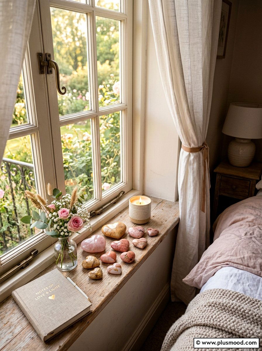 Heart Shape Rocks - 25 painted rock ideas for window sill display