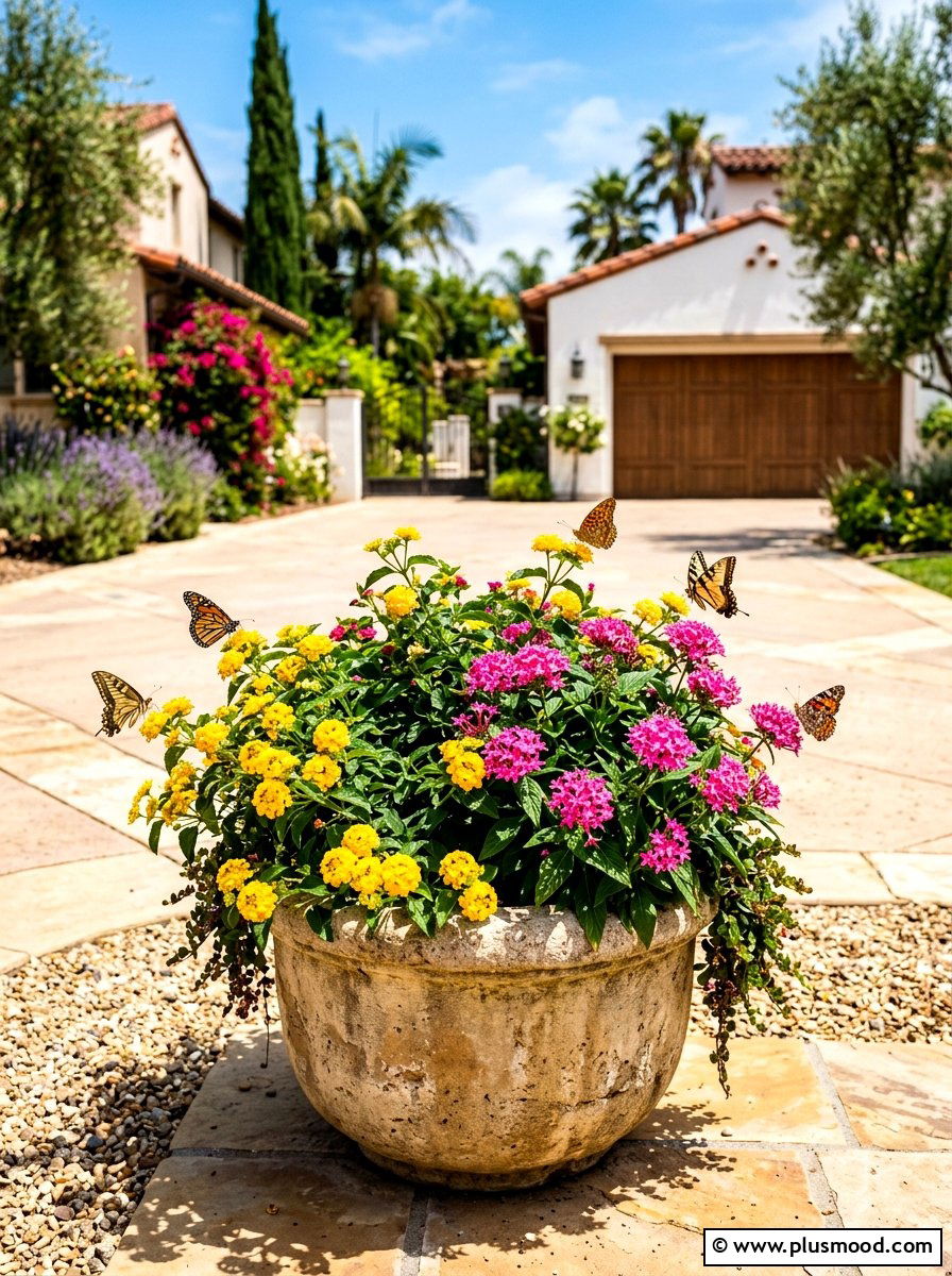 Heat Loving Lantana And Pentas - 25 summer mixed container ideas