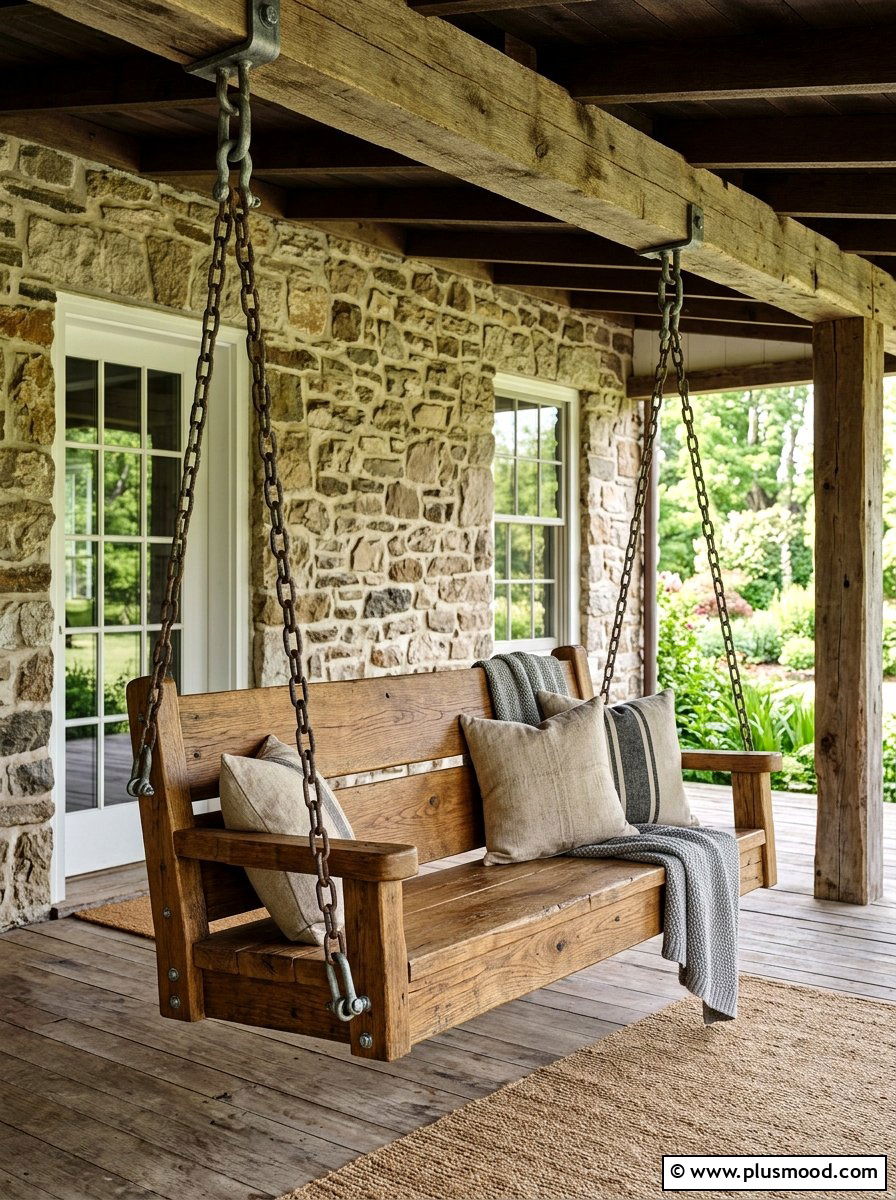 Heavy Duty Chain Porch Swing - 25 summer backyard swing ideas
