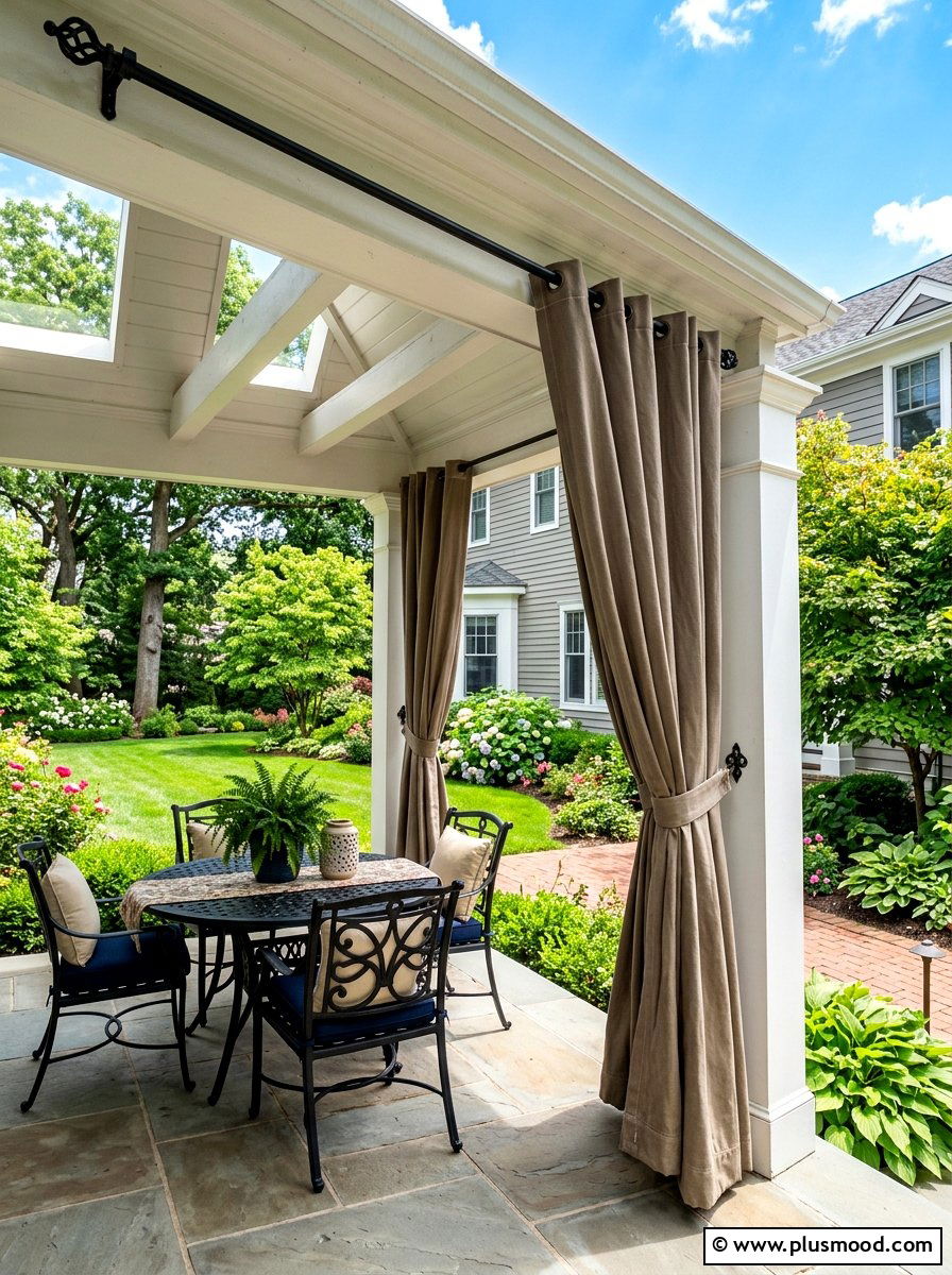 Heavy canvas patio curtains - 25 summer patio curtain ideas