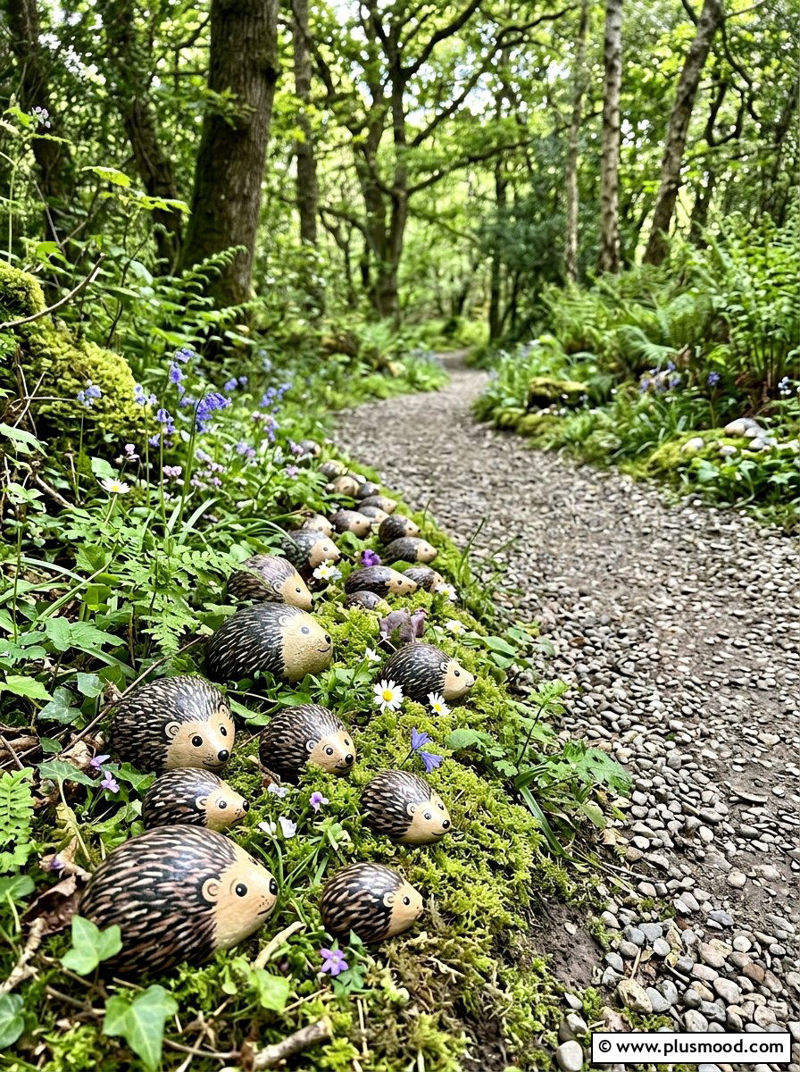 Hedgehog Painted Rock - 25 painted rock ideas with animals