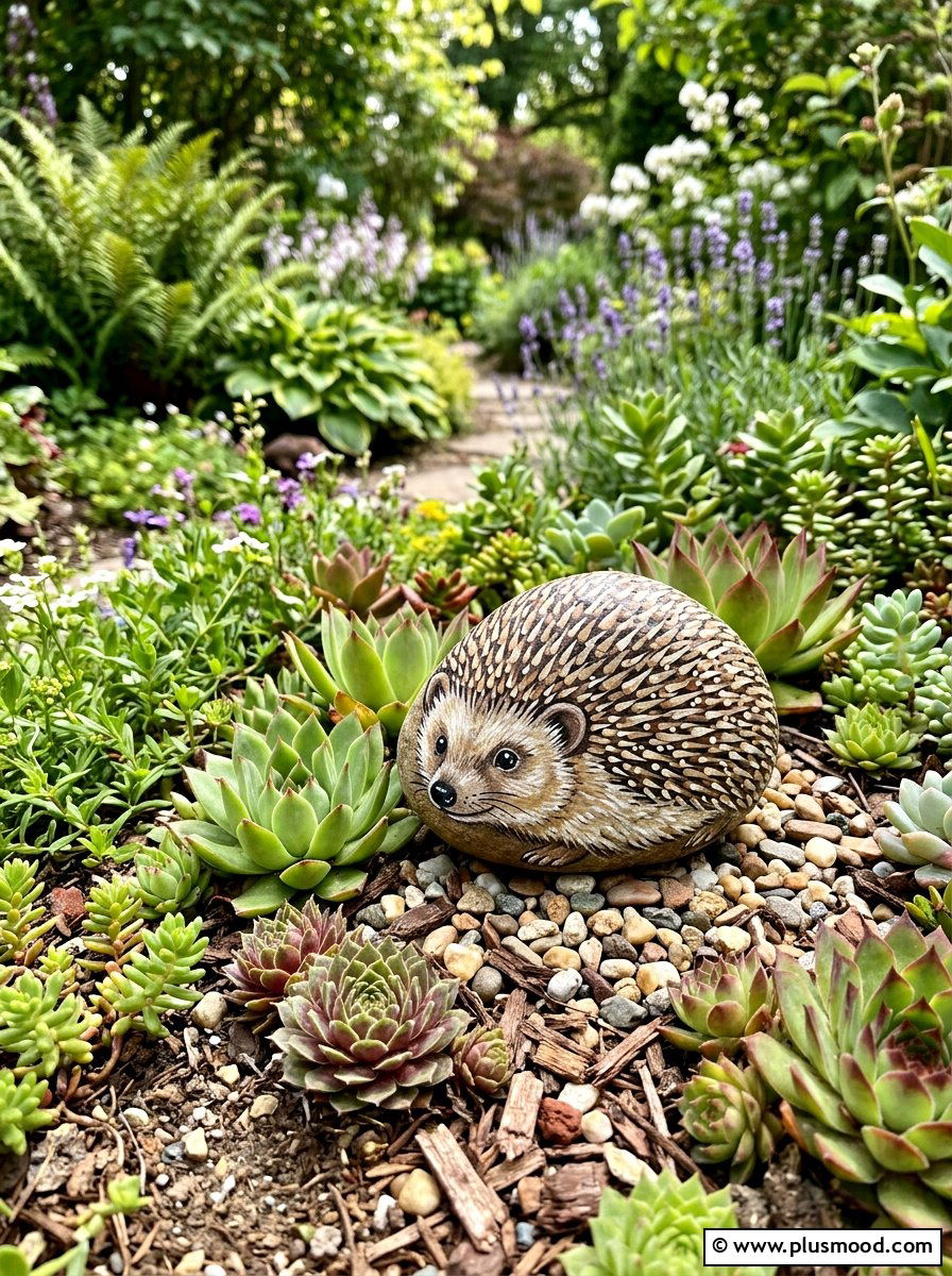 Hedgehog rock art - 25 painted rock ideas with woodland creatures