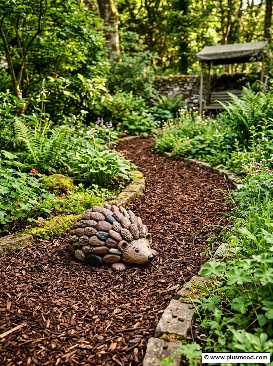 Hedgehog stones - 25 painted rock ideas for outdoor decor