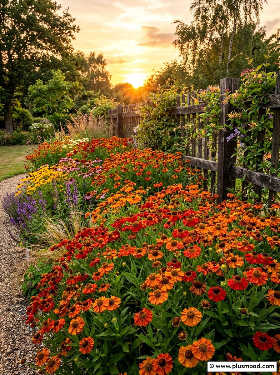 Helenium flower border - 25 late summer flower bed ideas