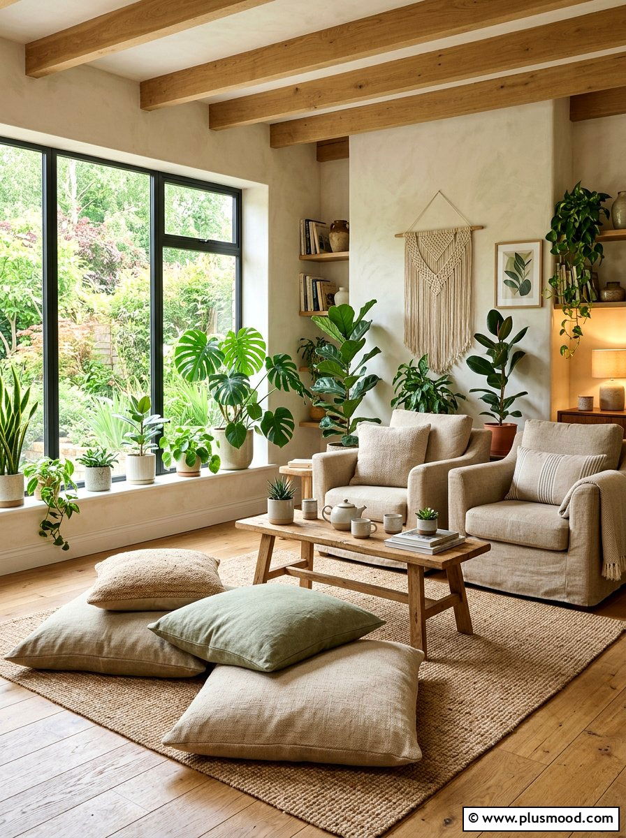 Hemp Fabric Lounge - 25 summer natural texture decor ideas