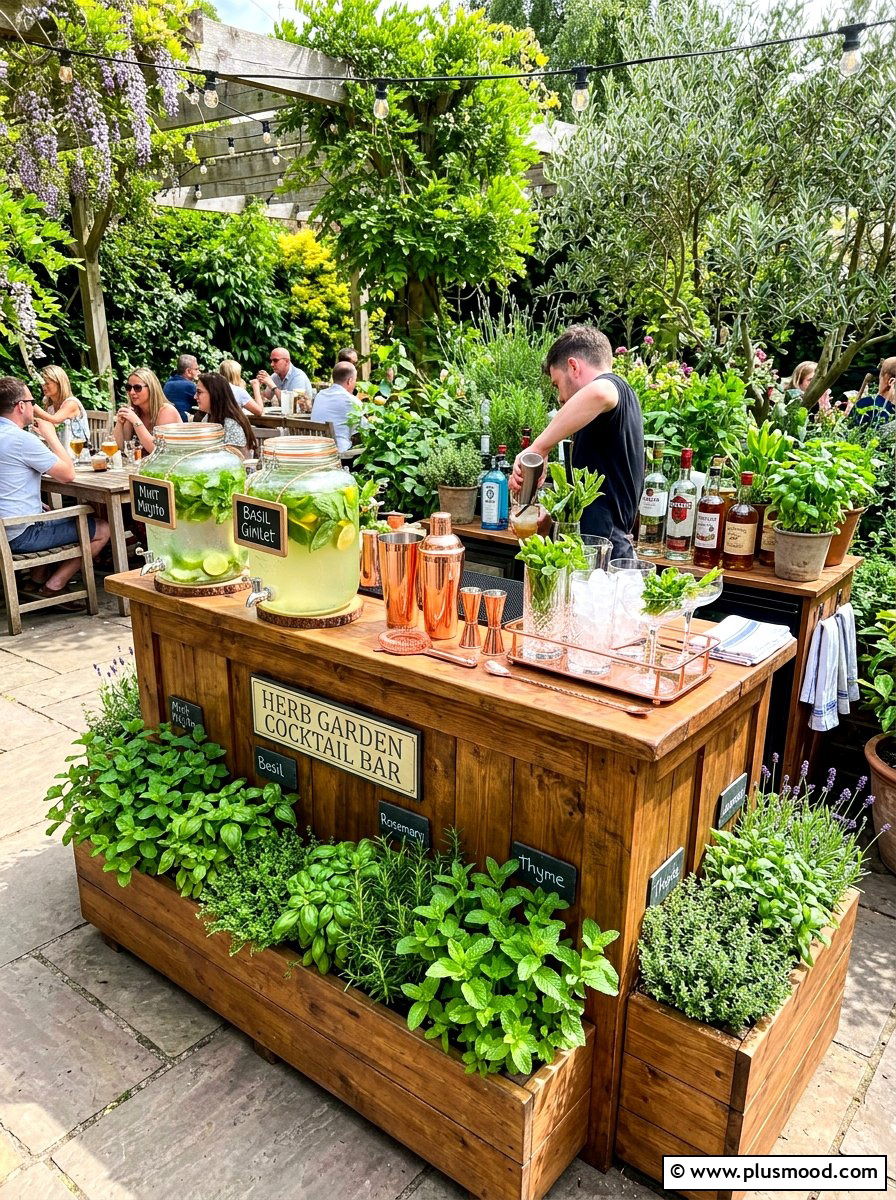Herb Garden Cocktail Bar - 25 summer backyard hosting ideas