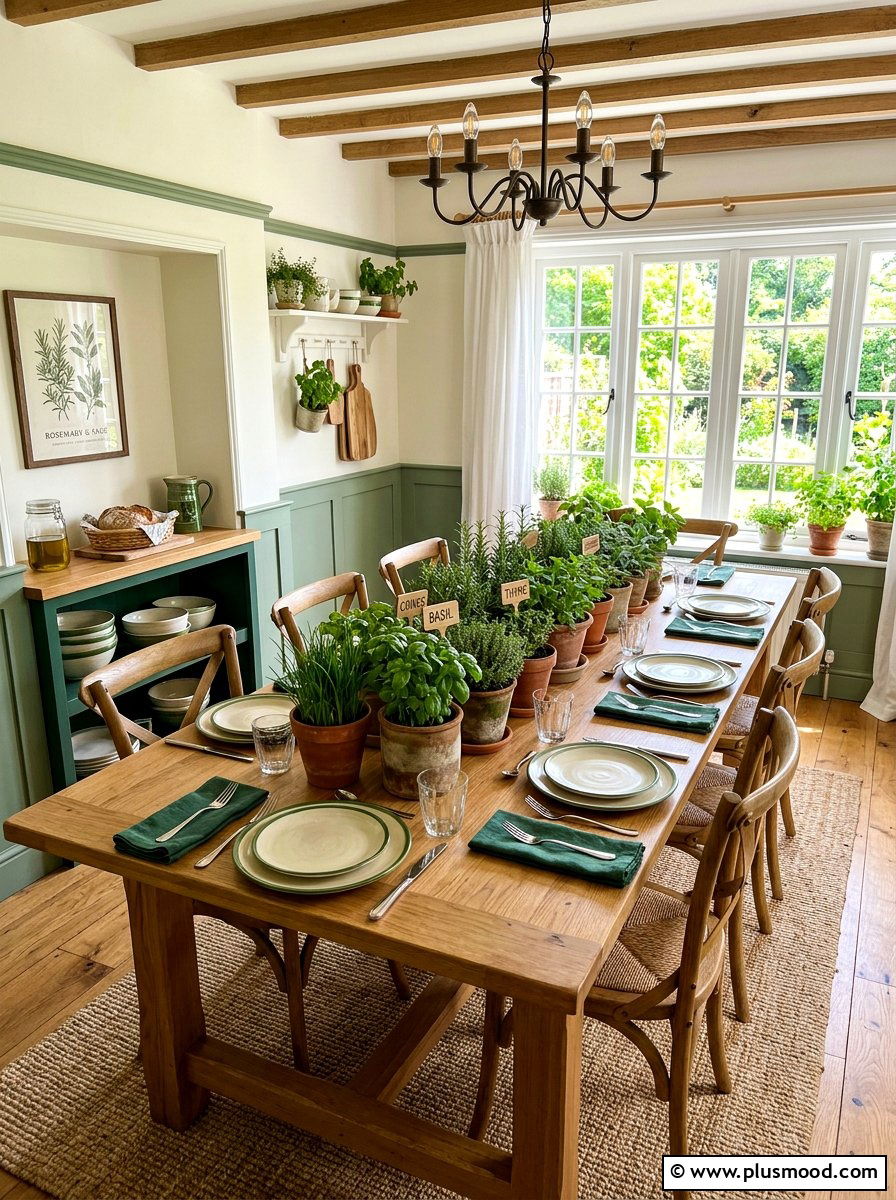 Herb Garden Dining Table - 25 summer tablescape ideas for dining room