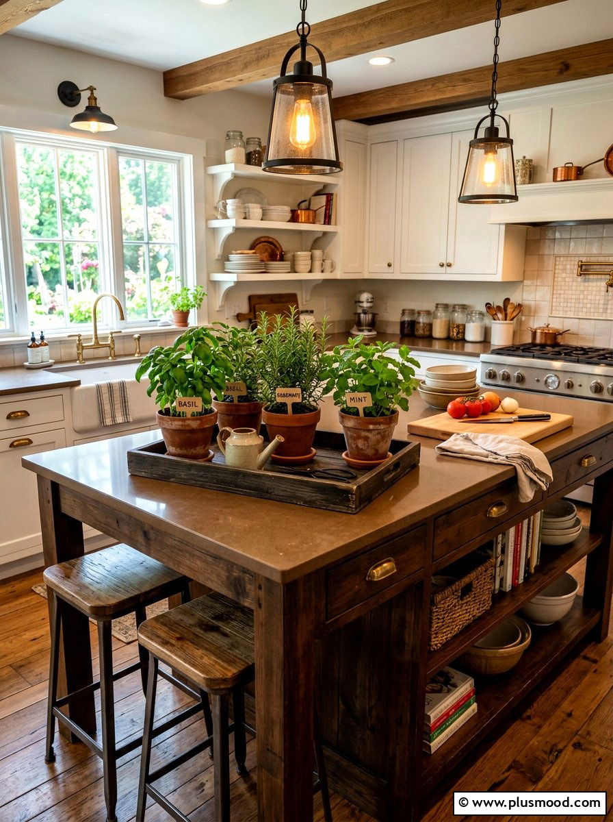 Herb Garden Kitchen Island - 25 summer kitchen island decor ideas