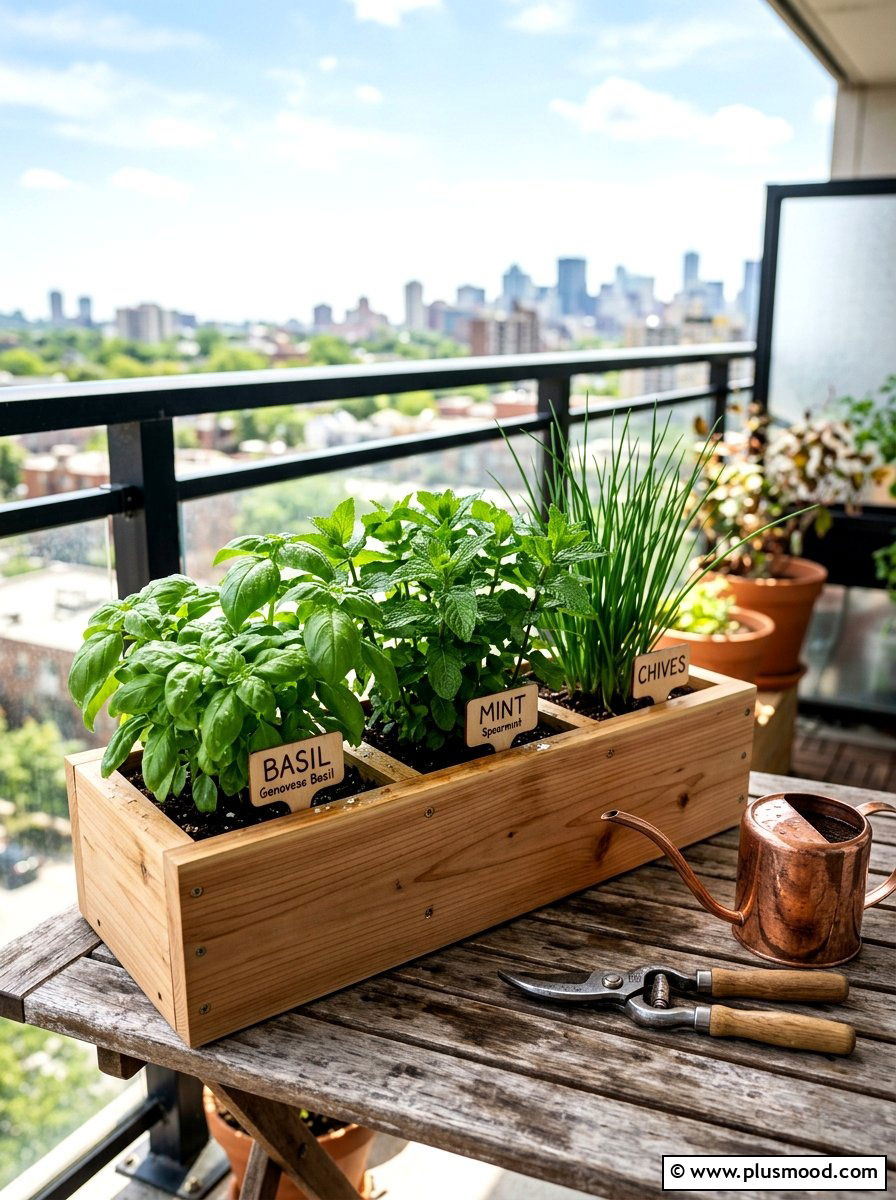 Herb Garden Planter - 25 summer balcony planter ideas