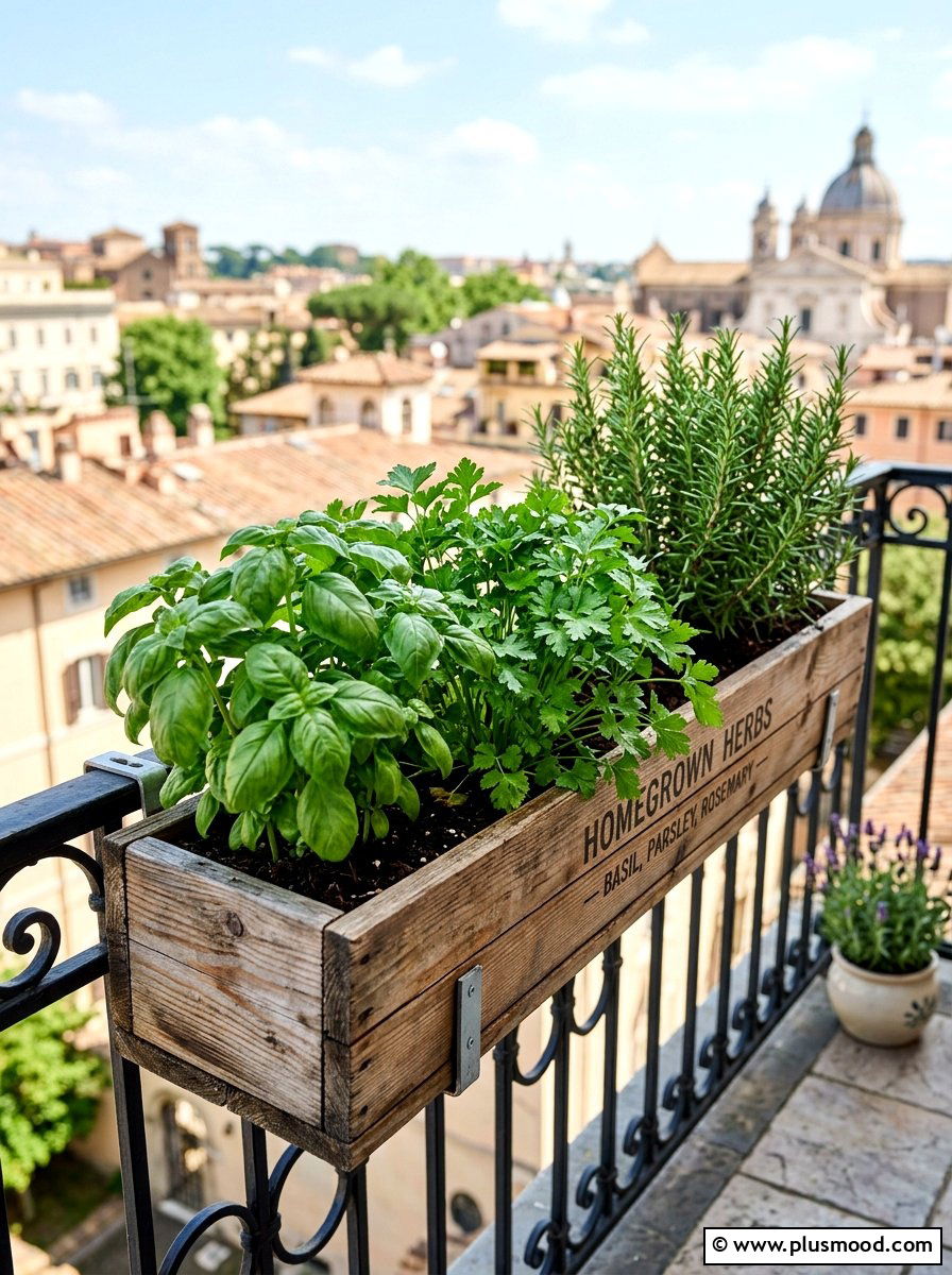 Herb Garden Planter Box - 25 small backyard ideas for rental homes