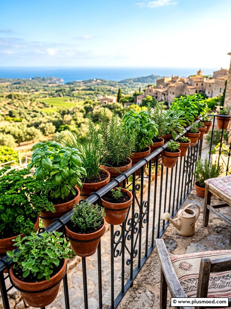 Herb Garden Railing - 25 summer railing planter balcony ideas
