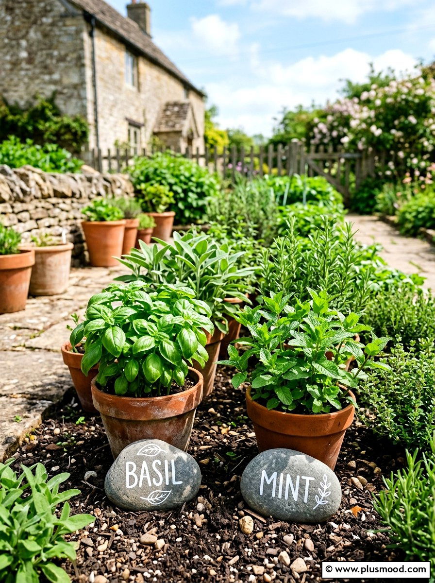 Herb Garden Rock Label - 25 painted rock ideas with name labels