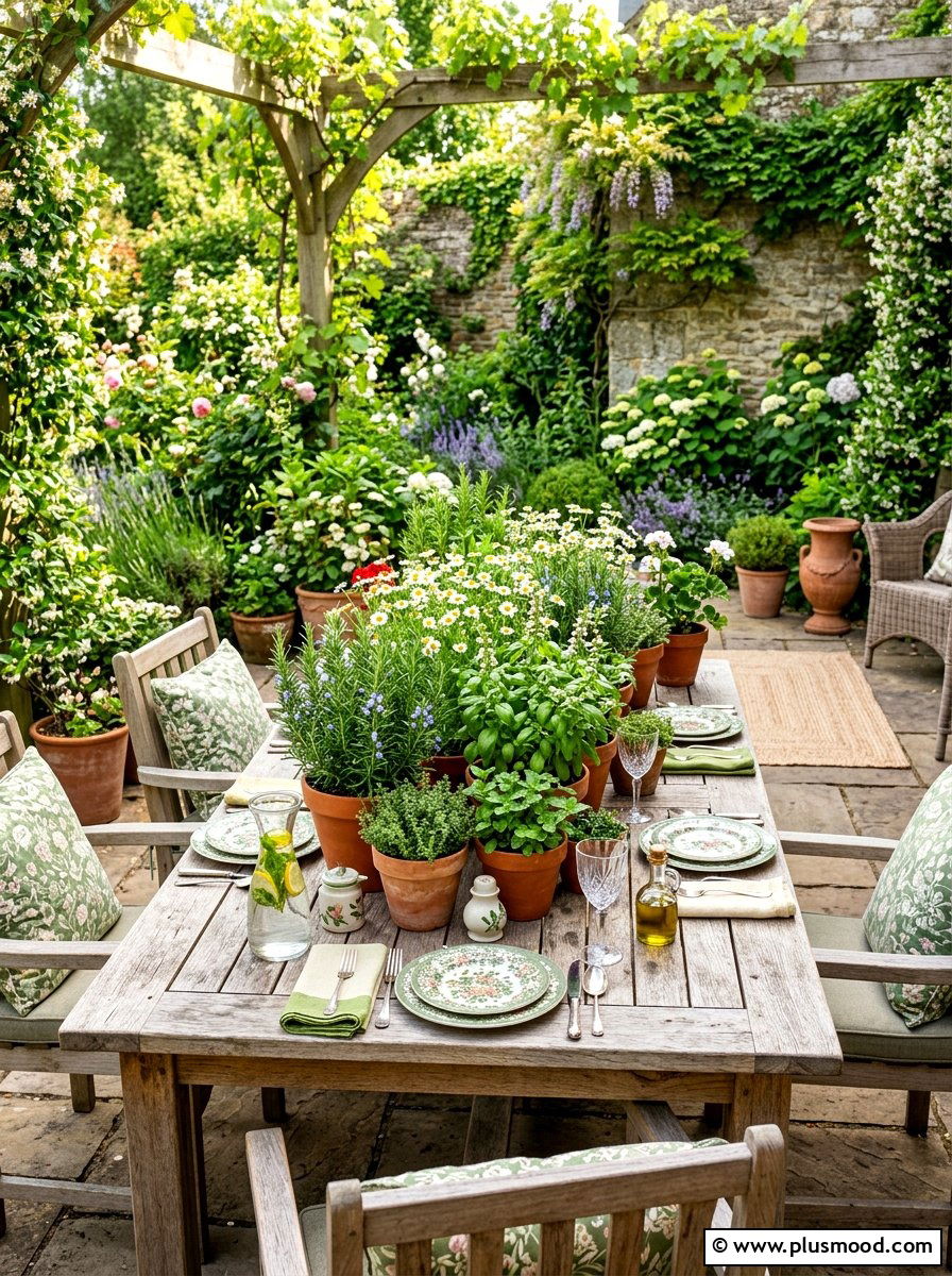 Herb Garden Table - 25 summer floral table decor ideas