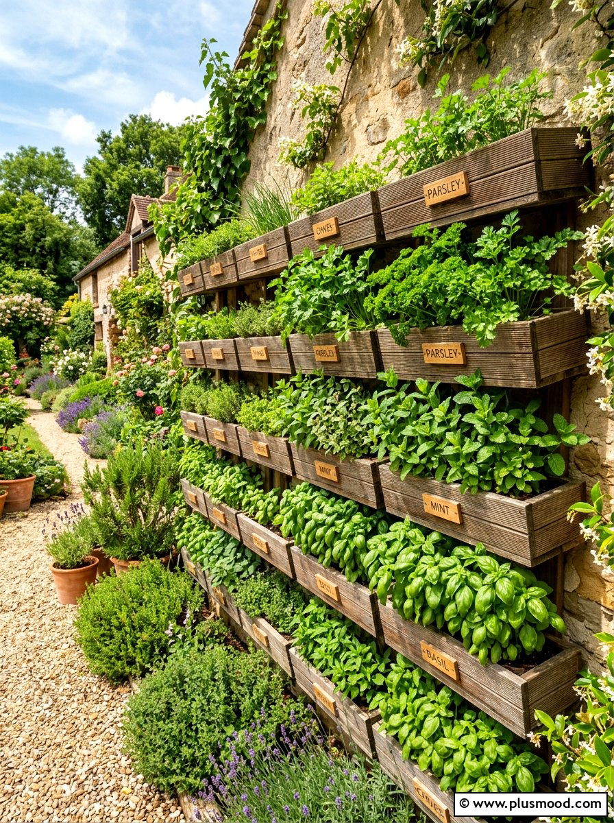 Herb Garden Wall - 25 summer small courtyard ideas