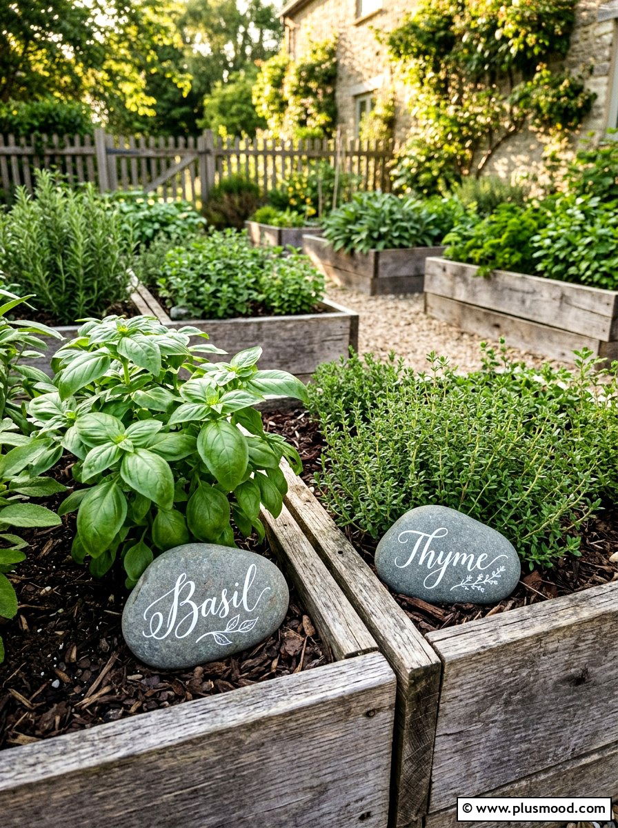 Herb Name Painted Rock - 25 painted rock ideas for pathway markers