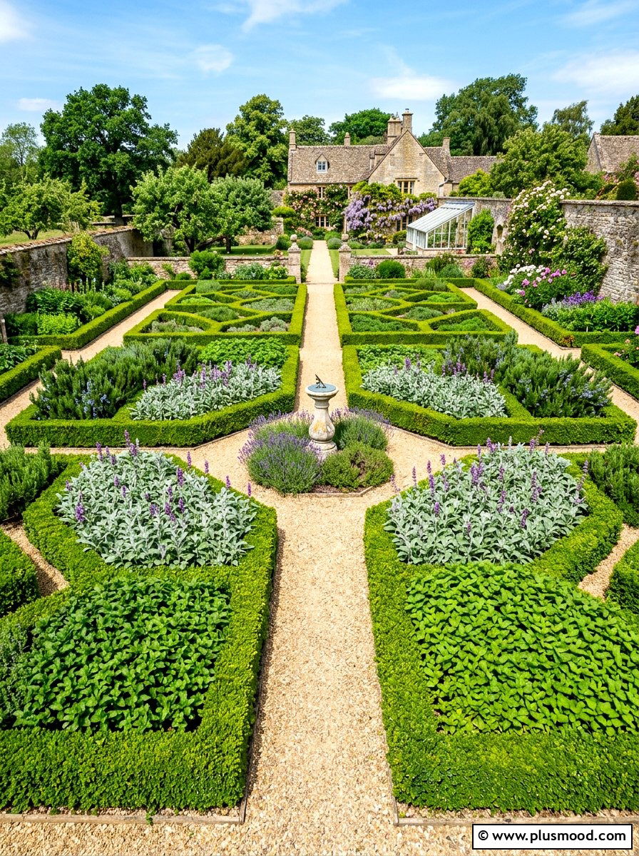 Herb Parterre Garden - 25 summer English garden ideas