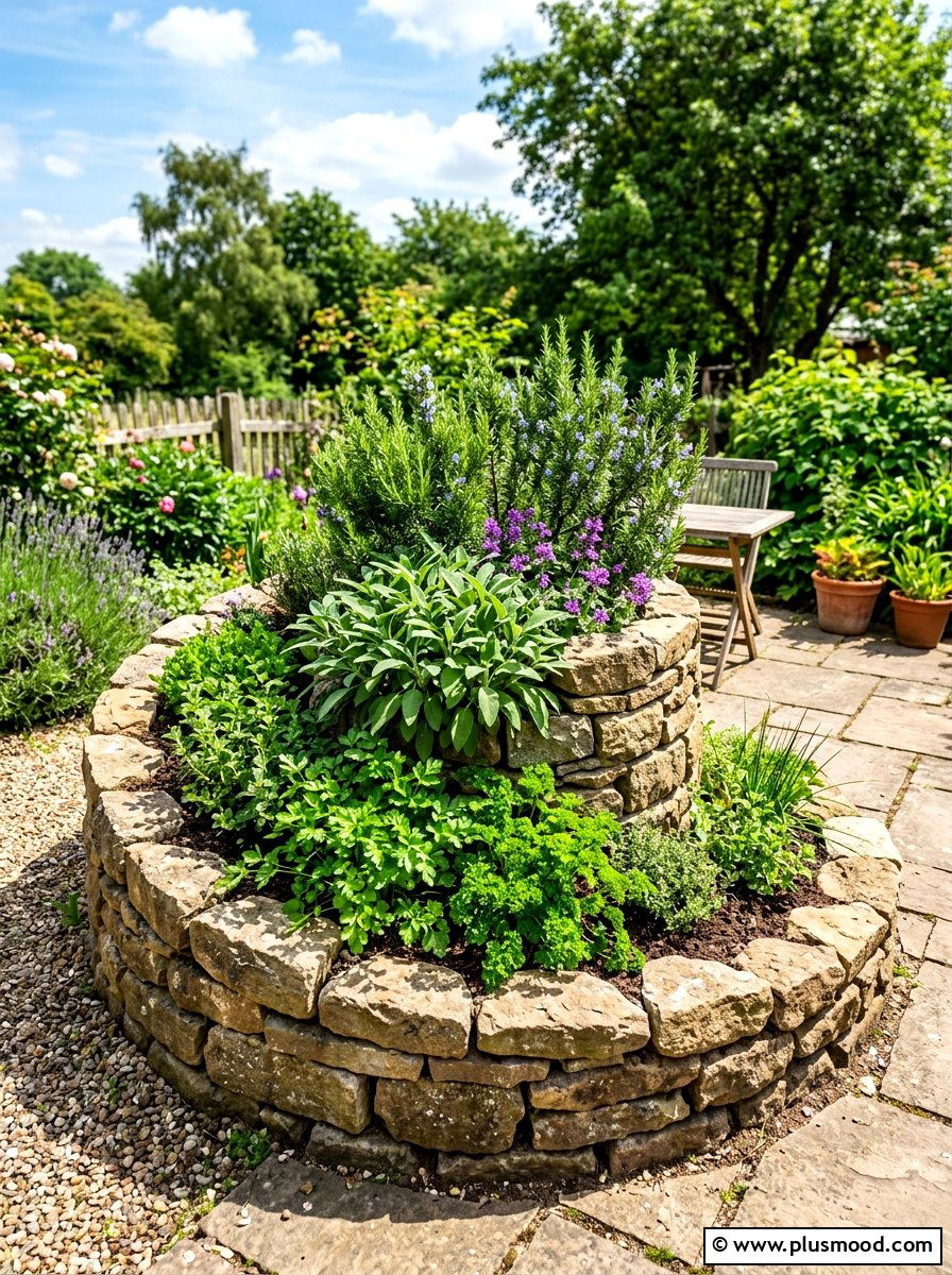 Herb Spiral Planter - 25 summer small garden ideas
