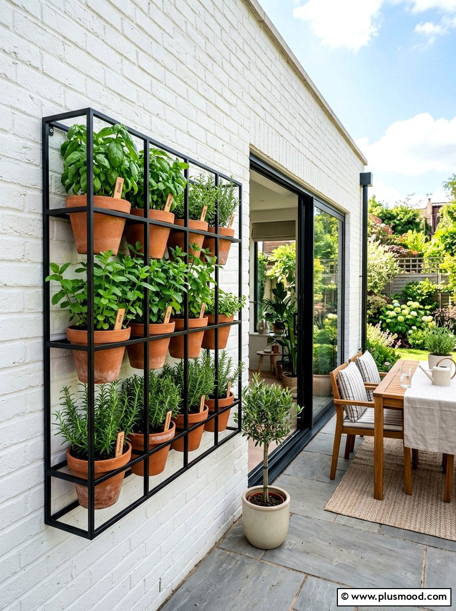 Herb Wall Planter - 25 small backyard ideas with vegetable garden
