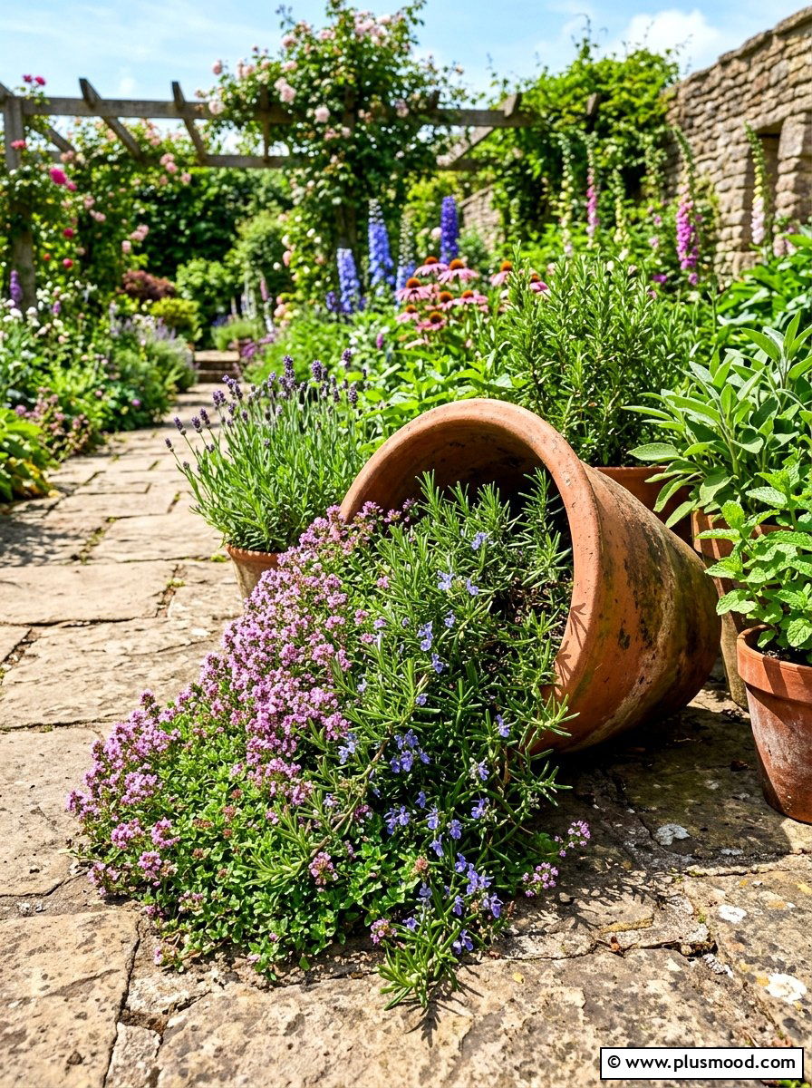 Herb spill pot - 25 summer spill planter ideas