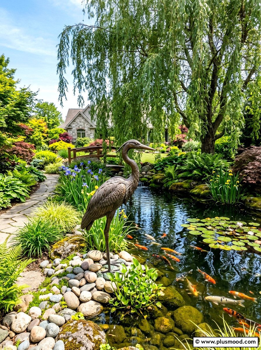 Heron Garden Statue - 25 summer garden statue ideas