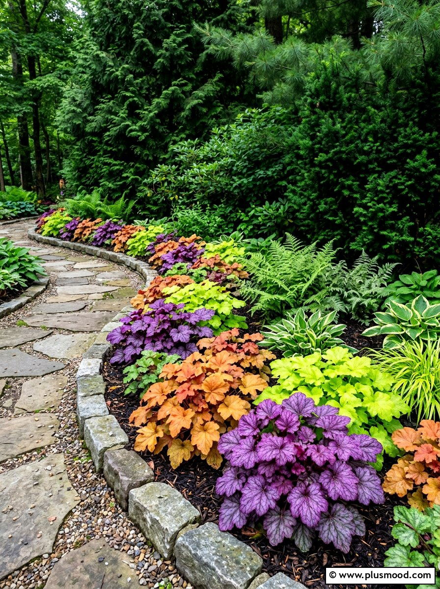 Heuchera Shade Garden - 25 summer shade garden ideas