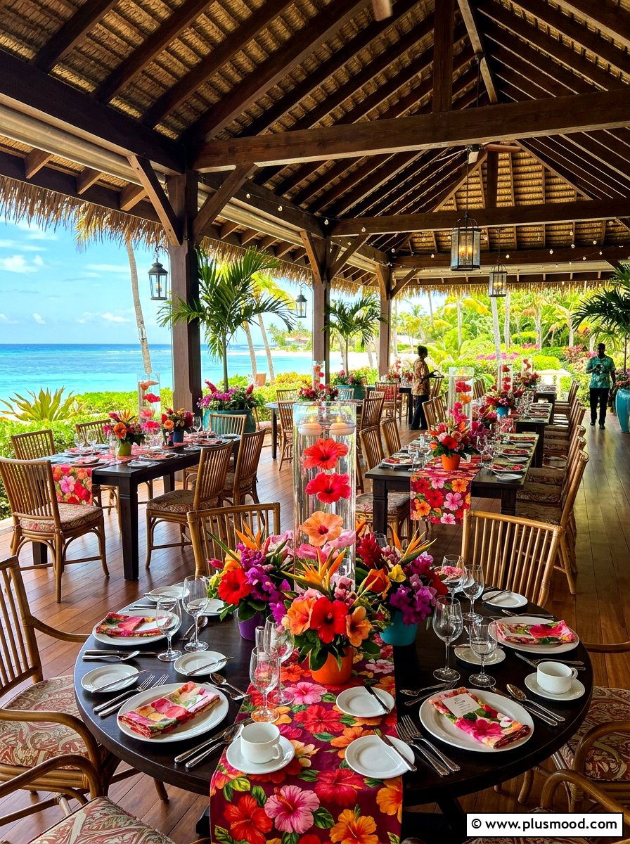 Hibiscus Floral Decor - 25 summer tropical party decor ideas
