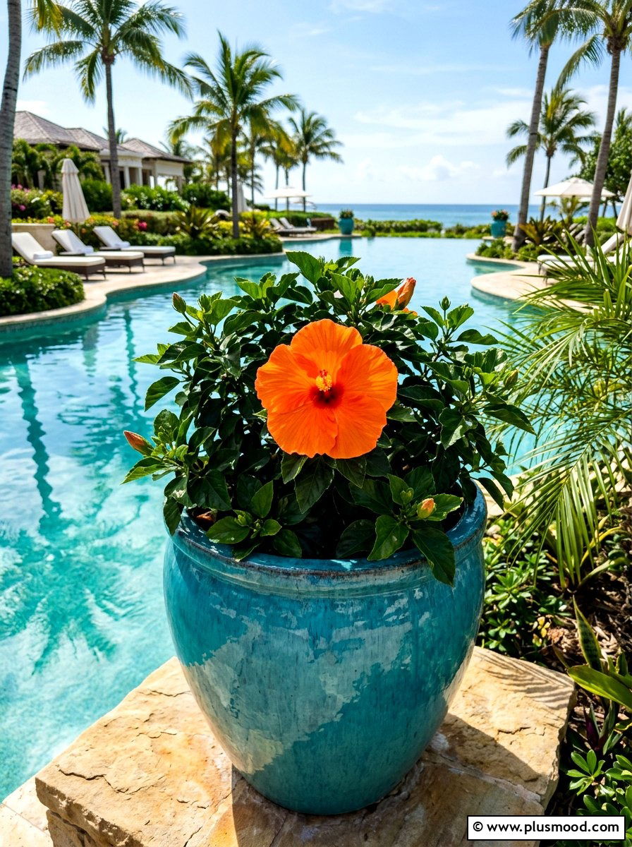 Hibiscus tropical container - 25 summer planter ideas for full sun