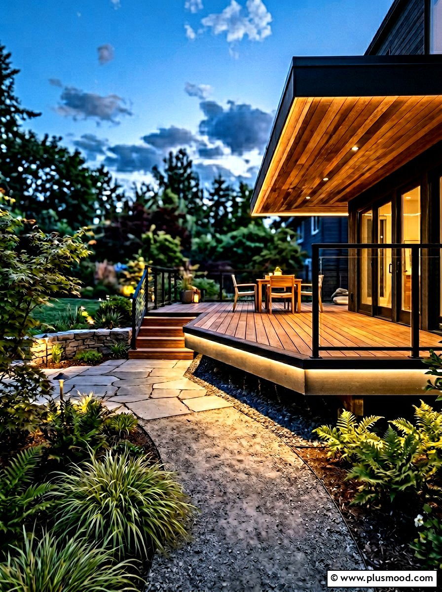 Hidden LED Lighting - 25 small backyard ideas modern style