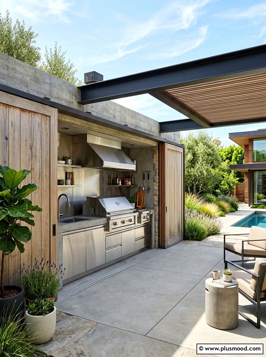 Hidden Outdoor Kitchen - 25 summer kitchen ideas