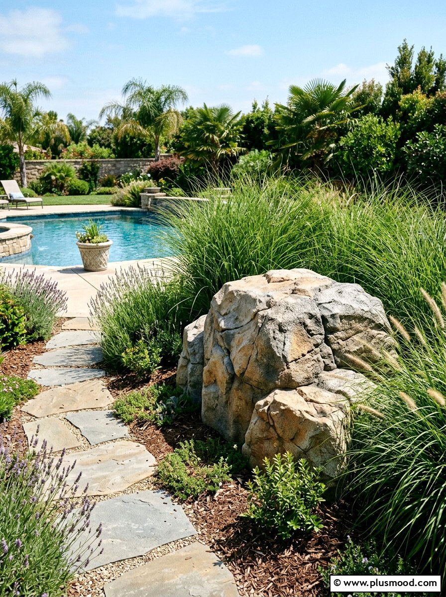 Hidden Pool Equipment Rocks - 25 pool landscaping ideas with boulders