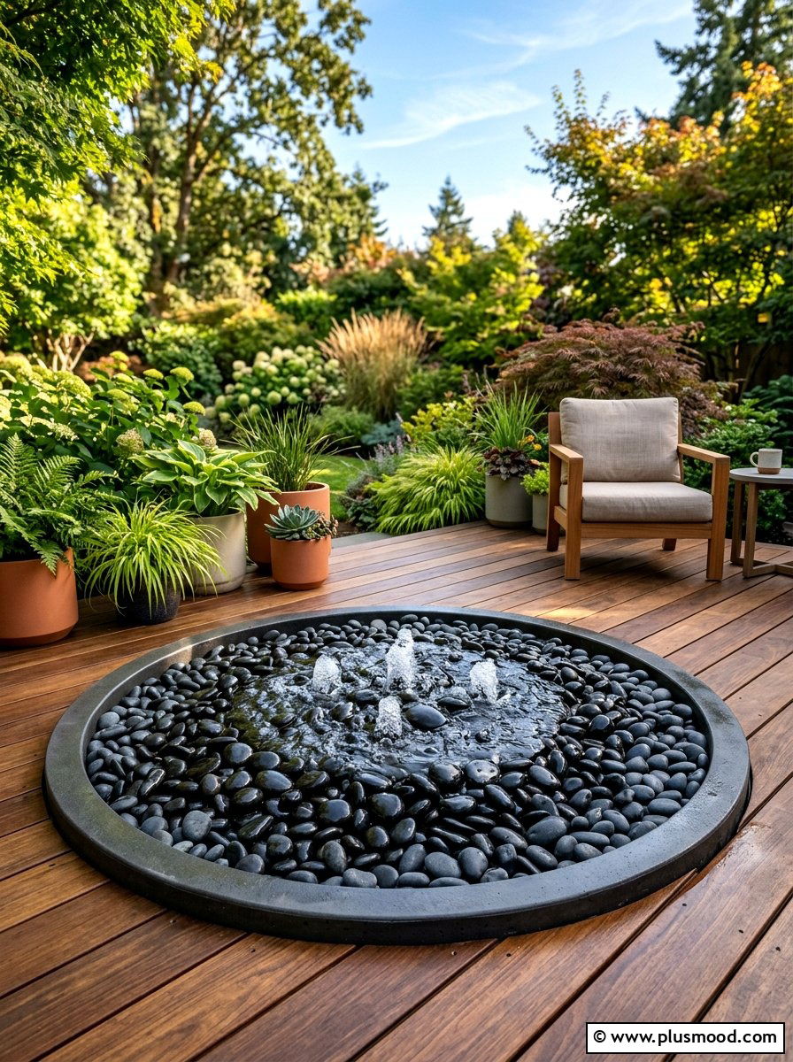 Hidden reservoir fountain - 25 small backyard ideas with water feature