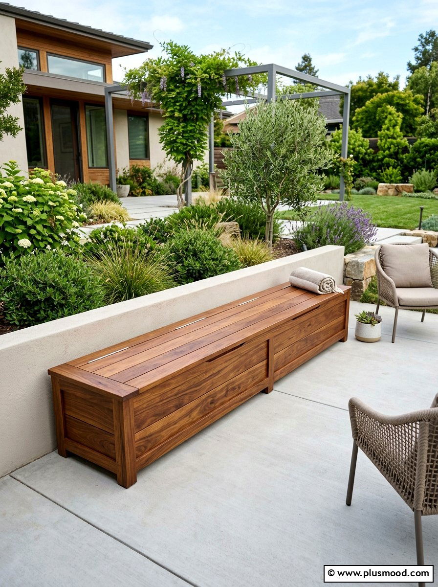 Hidden storage bench