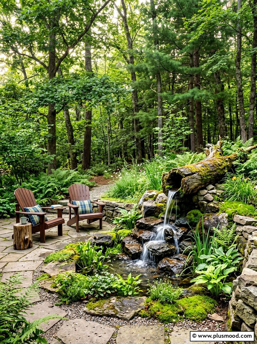 Hollow Log Water Feature - 25 summer patio ideas with water feature